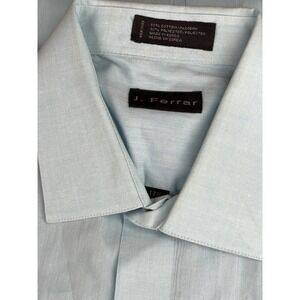 J FERRARI dress shirt‎ BLUE SIZE 17.5  XL Modern Fit